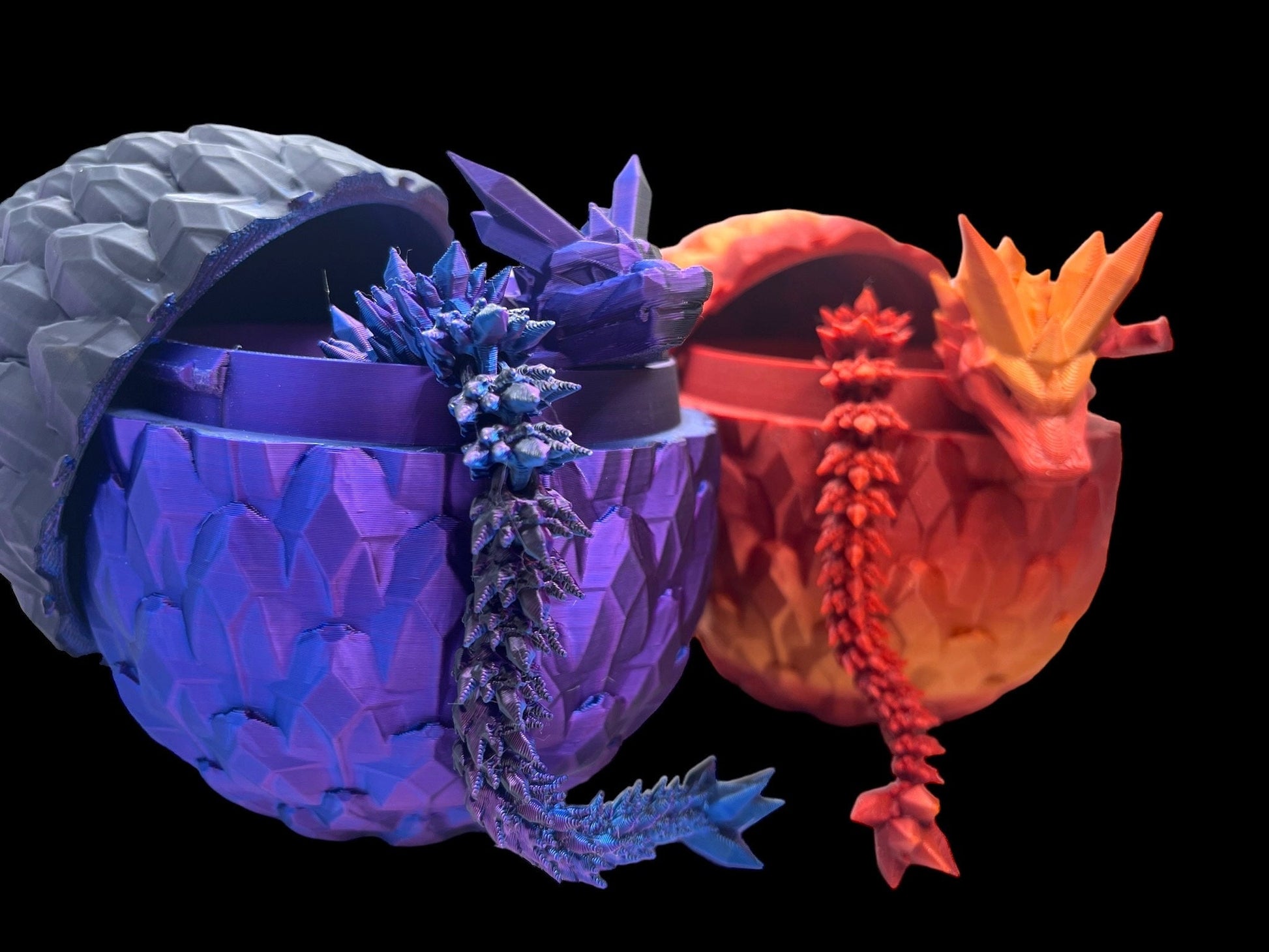 Articulated Dragon and Egg, 3D Printed Flexible Fidget Toy | Desk Toy | Home Decor | Sensory Toy | Gifts For Him / Her