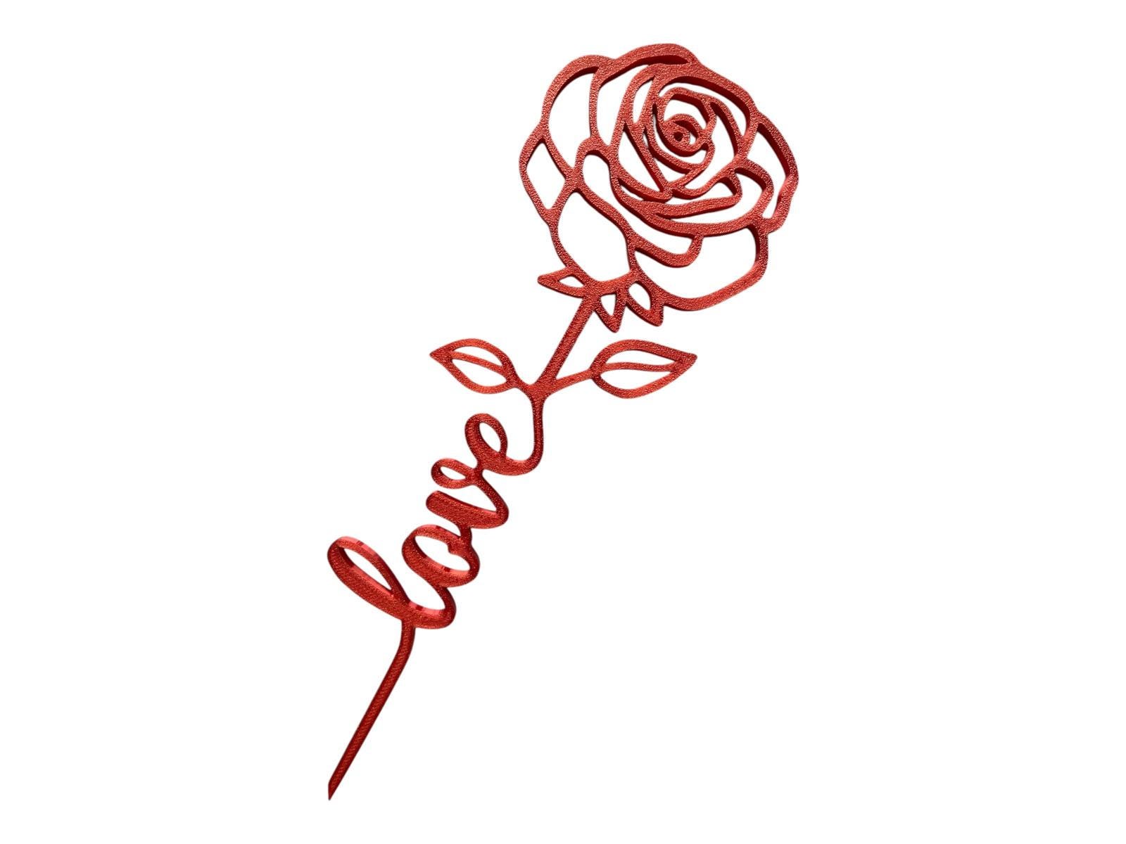 3D Printed Valentines Day Rose Flower | Romantic Gift for Him & Her | Unique Desk Decor