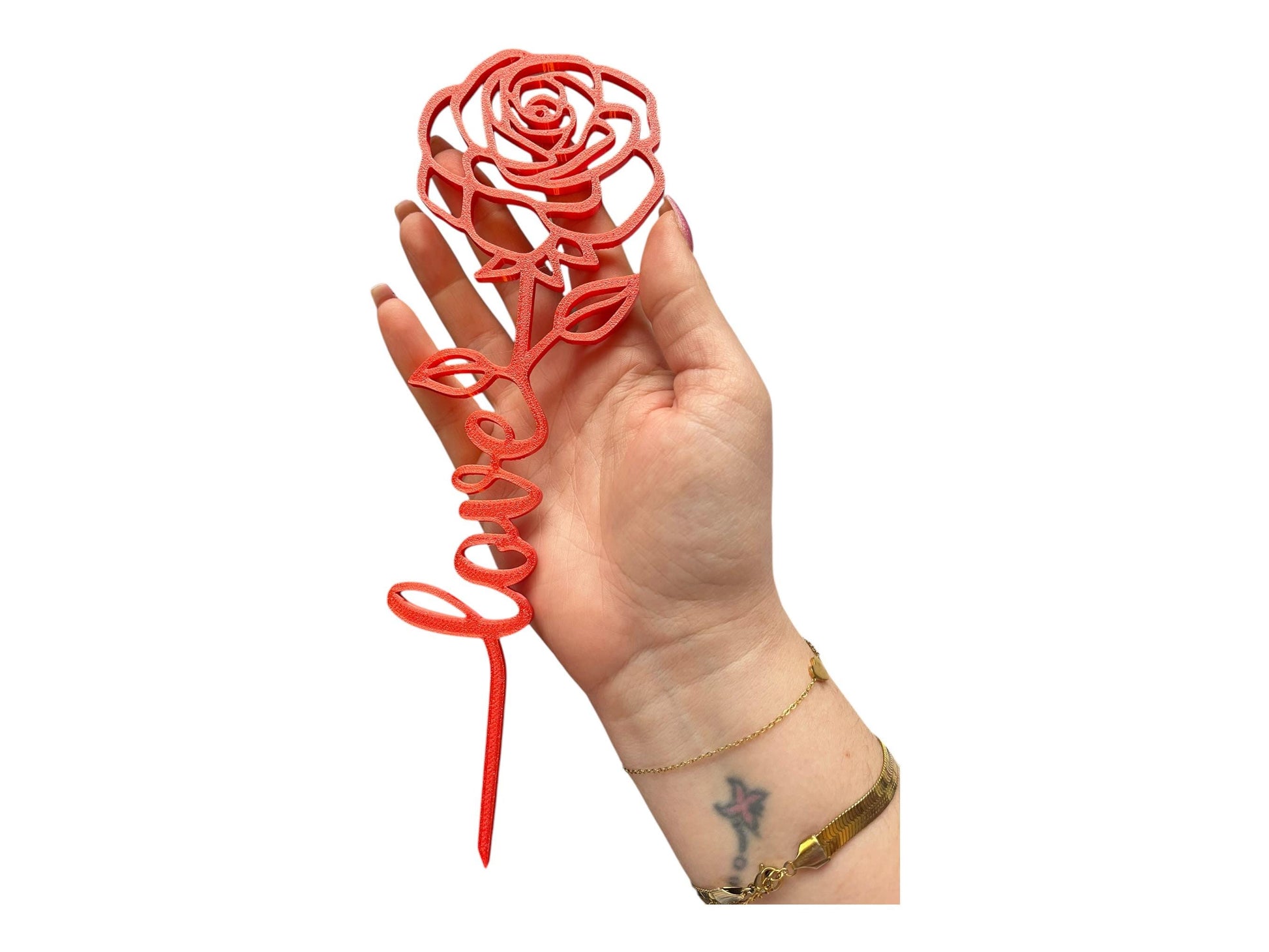 3D Printed Valentines Day Rose Flower | Romantic Gift for Him & Her | Unique Desk Decor