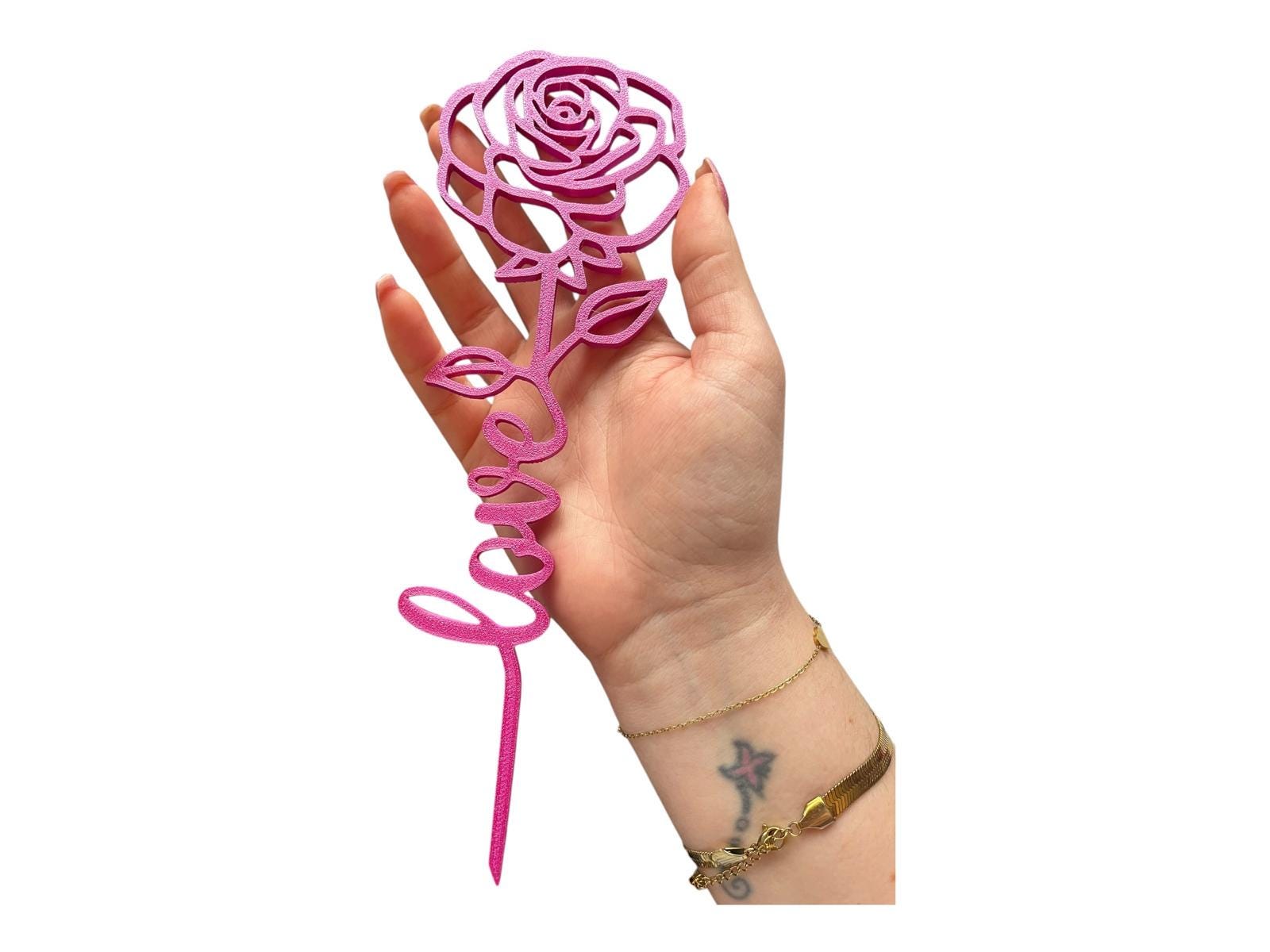 3D Printed Valentines Day Rose Flower | Romantic Gift for Him & Her | Unique Desk Decor