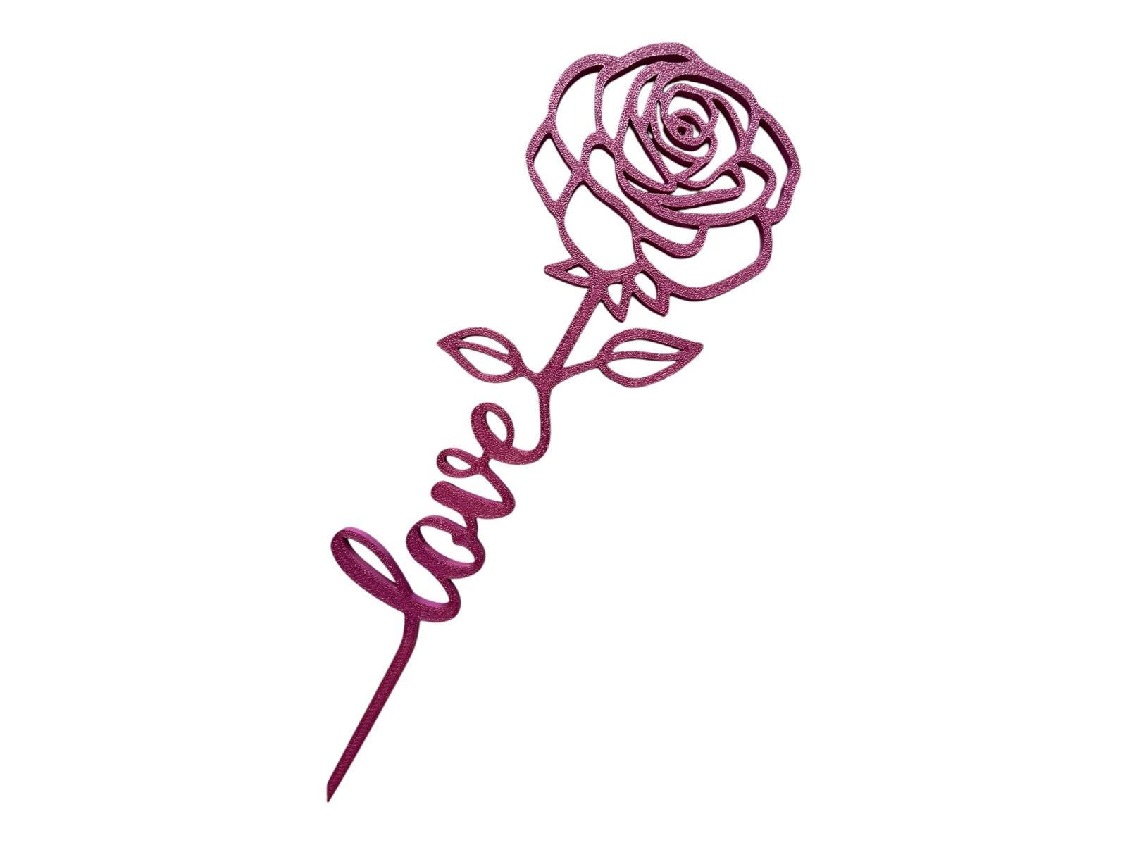 3D Printed Valentines Day Rose Flower | Romantic Gift for Him & Her | Unique Desk Decor