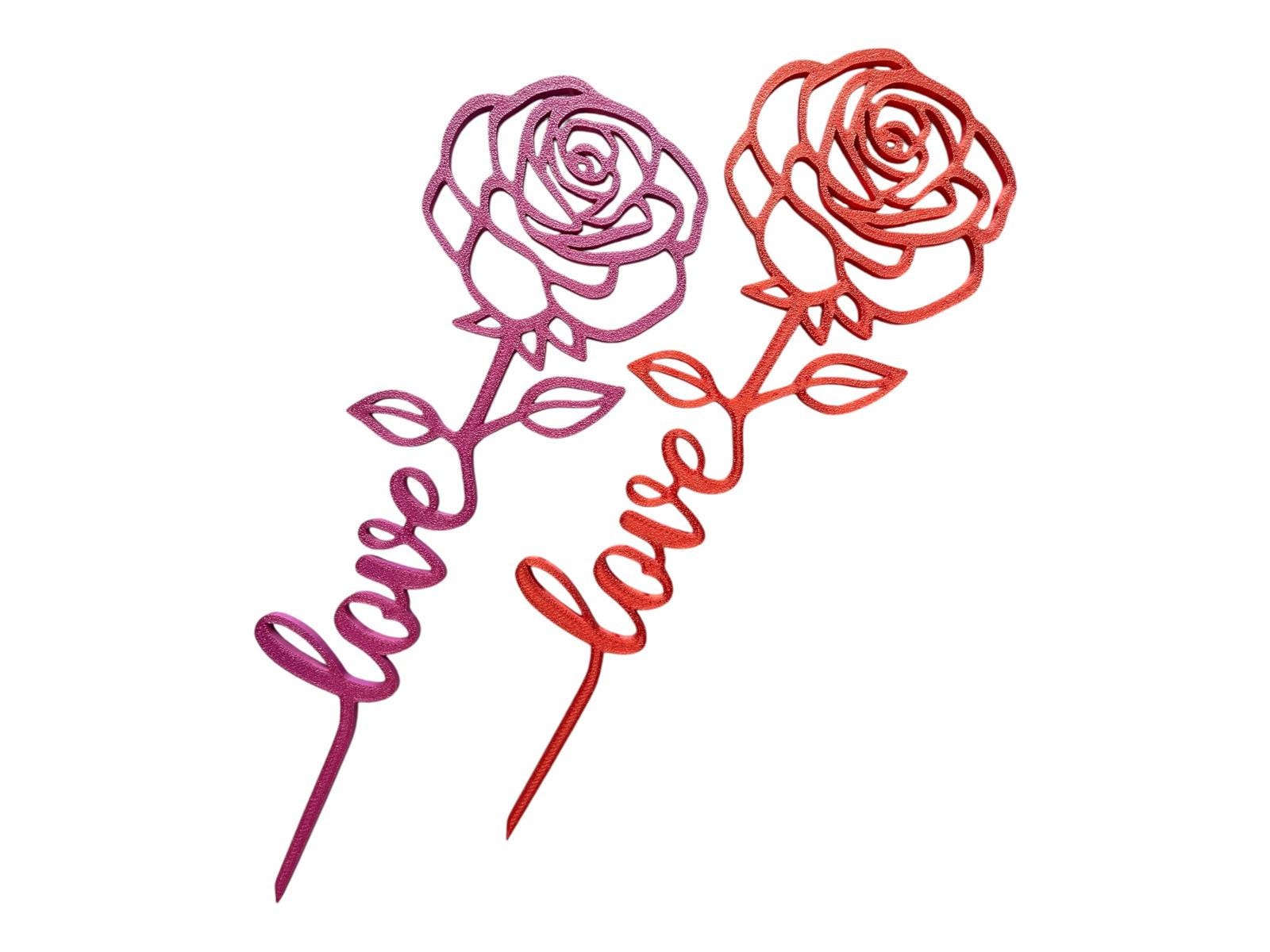 3D Printed Valentines Day Rose Flower | Romantic Gift for Him & Her | Unique Desk Decor