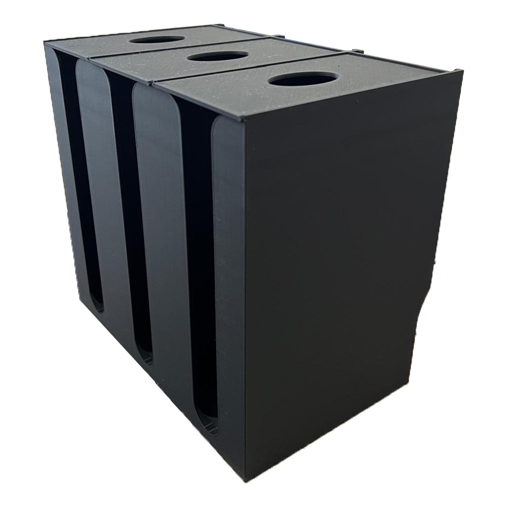 Pokémon card pack dispenser with a double-slot design. The dispenser is sturdy and holds Pokémon card packs in an organized manner
