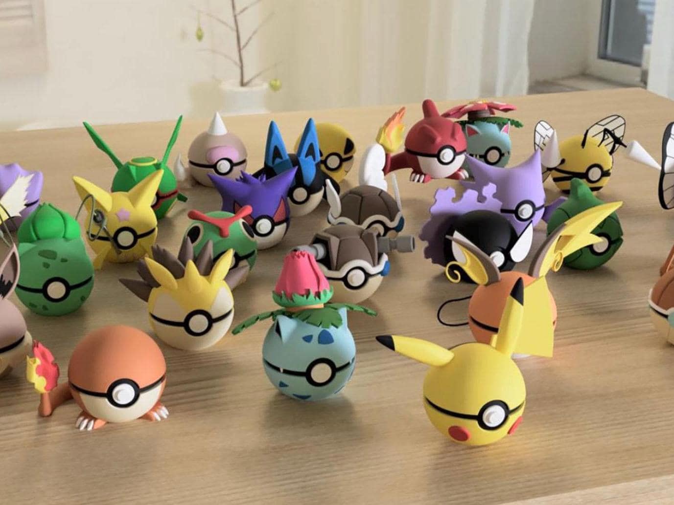 a group shot of all the pokemon pokeballs