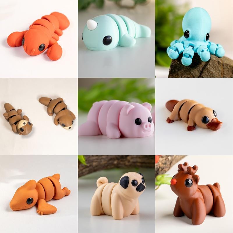 Baby Narwhal, Baby Octopus, Baby Otter, Baby Pig, Baby Platypus, Baby Pterodactyl, Baby Pug, Baby Reindeer – Adorable mini animal figurines for your collection.